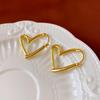 Coreia do Sul ins love brincos ocos metal estilo frio nicho design brincos simples moda all-match brincos