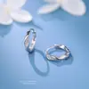 Brincos Mobius de Prata Pura S999 para Mulheres, Luxo Leve, Design Simples e Elegante, Estilo Minimalista, Brincos de Prata Pura, Disponível para Dropshipping