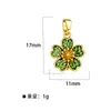 Meizu pingente duplo curvo de zircônia microincrustada cor de cobre banhado a ouro de três zonas preservador de cor corrente de clavícula flor DIY