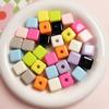 Alta carga Macaron tinta quadrada furo reto contas DIY celular corrente chaveiro miçangas acessórios de joias contas soltas