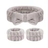 Diadema para Lavado Facial de Gran Venta Transfronteriza con Moño, Multicolor, Suave, Set de Pulseras Impermeables