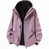 Chaqueta con capucha tres en uno de forro compuesto de grafeno de doble capa, abrigo deportivo unisex con logo impreso