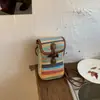 Bolso de Paja de Color Contrastante para Vacaciones en la Playa para Mujer 2026 Nuevo Verano Bolso Pequeño Cruzado Tendencia Hecho a Mano Tejido Bolso para Teléfono