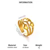 Anillo geométrico hueco nuevo de acero inoxidable chapado en oro, simple y elegante, para mujer; anillo abierto con forma de corazón, fresco y lindo; venta al por mayor desde el fabricante