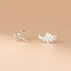 Pendientes de Ala de Plata de Ley S925 Nalan Estilo Japonés y Coreano Simples y Elegantes Pendientes de Ala de Ángel E7681
