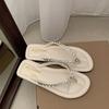 Chanclas planas de moda, ligeras y modernas para mujer 2025 Nuevo Verano Exterior Antideslizantes Sandalias plateadas