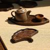 Bandeja de Té de Mesa de Infusión Seca Japonesa Bandeja de Madera en Forma de Hoja Bandeja de Madera Maciza para Snacks Bandeja para Frutas Creativa Casa de Té Hogar Bandeja de Madera