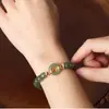 Pulsera de imitación de jade Hetian estilo chino para mujer, doble Xi linmen Xi Xi Jia Xi, pulsera con hebilla de seguridad de jade, joyería