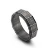 Anillo de Dedo Redondo Distintivo Oscuro de Borde Redondeado Moda Retro Europea y Americana Corte Cuadrado Acero Titanio Anillo Hecho a Mano para Hombre