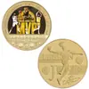Moneda Conmemorativa de la Estrella de la NBA LeBron James Moneda de Oro Chapada en Oro Insignia de Fundición a Presión Medalla de Colección Moneda Conmemorativa