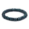 Pulseira de contas de madeira simples e retrô, pulseira elástica unissex, um acessório estiloso, rosário budista de fio único
