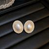 Pendientes de plata con letras retro de circonita y perlas para mujer, ligeros, de lujo, de alta gama, con sentido del nicho, de temperamento de moda, al por mayor