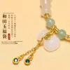 Nuevo Estilo Chino Pulsera Natural de Seda Dorada y Jade Tiandongling Jade Rústico Bolsa de Dinero Círculo Único Jade de Gobi de Alto Grado Cadena de Mano Cuentas de Buda