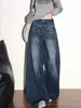 Nuevos Jeans Anchos Sueltos Bordados Únicos para Mujer 2026, Pantalones Rectos de Tiro Alto Retro Americano con Efecto de Caída
