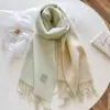 Bufanda de Lana Mezclada Estilo Coreano con Flecos en Bloques de Color por Ambos Lados para Mujer, Cuello Grueso de Color Sólido Cálido para Otoño/Invierno, Chal para Abrigo