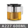 Tetera de Vidrio Personalizada Juego de Té Tetera de Vidrio de Alto Borosilicato Colador de Té Cafetera Resistente al Calor Antiescarcha Taza de Separación de Agua para Té