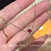 Collar de cadena para clavícula de plata de ley s925 con calabaza hueca de rubí, lujo ligero, moderno, versátil, elegante, de alta gama, estilo socialité
