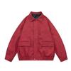 Chaqueta de Cuero para Primavera y Otoño Estilo Americano Ropa de Trabajo Solapa Moderna Casual Retro Color Sólido Solapa Marca Moderna Chaqueta de Cuero para Hombres y Mujeres
