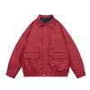 Chaqueta de Cuero para Primavera y Otoño Estilo Americano Ropa de Trabajo Solapa Moderna Casual Retro Color Sólido Solapa Marca Moderna Chaqueta de Cuero para Hombres y Mujeres