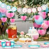 Bolo de Mel com Morango Decoração de Festa de Aniversário Infantil Arranjo com Fita de Flor Tema Frutas Lanterna de Papel de Mel com Morango