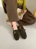 Mocasines slip-on estilo coreano para mujer, nuevo modelo otoño 2026, elegantes y versátiles para ir al trabajo, con suela elástica y puntera redonda lisa