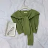 Estilo Raff-Style Old Money~ Cachecol Fino de Tricô Torcido para Primavera, Outono e Inverno, Lenço Feminino Amarrado para Ambientes com Ar Condicionado