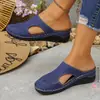 Nuevo producto transfronterizo: zapatos de mujer de cuero sin cordones con puntera cosida, 26 nuevo modelo primavera-verano, sandalias huecas de suela gruesa de comercio exterior transfronterizo