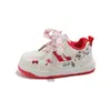 2026 Niños Primavera Nuevo Dibujos Animados Año Nuevo Zapatos de Lona Rojos Niñas Lindos Modernos Versátiles Casuales Zapatos Blancos Zapatos Deportivos