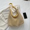 Bolso informal de playa de verano popular tejido para madre e hijo 2024, bolso de paja de playa de viaje con un solo hombro estilo occidental de moda para la playa