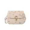 Bolsos Pequeños Populares de Este Año para Mujer 2024 Nuevo Bolso Cruzado de Hombro Único Tejido Bolso Cuadrado Pequeño de Paja con Encaje de Celebridad de Internet