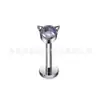 Uña de Labio de Titanio F136 Gato Diamante Checo Uña de Oreja Uña de Hueso de la Oreja Piercing de Aleación de Titanio G23 Joyería Uña de Oreja de Gato Uña Coclear