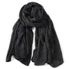 Bufanda de Algodón y Lino Rayada de Color Sólido Tie-Dye Moda Otoño e Invierno Cálida Unisex Bufanda para el Cuello Chal Artístico Retro