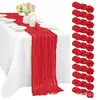 Amazon Bali Chifón Arrugado Mantel Individual, Mantel de Gasa Semitransparente, Mantel de Boda Estilo Bohemio Festivo