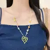 Colar Colorido de Coração Flor Dopamina com Design Fresco, Corrente de Suéter com Contas e Ajustável, Acessório Doce para Mulheres