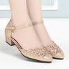 Sandalias romanas Baotou de verano con punta hueca, suela suave y tacón bajo para mujer, de malla hueca, transpirables y combinables.