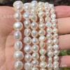 Perlas de agua dulce naturales de fundición Ming Trade, cuentas dispersas, perla barroca de dos caras, luz, agujero horizontal, agujero vertical, joyería de cuentas