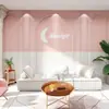 Painel de parede com estrutura de arame de gesso imitação 3D papel de parede salão de beleza loja de roupas estúdio de transmissão ao vivo pano de parede de fundo rosa