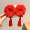 Acessórios de Cabelo Tradicionais de Ano Novo para Meninas, Presilhas de Cabelo com Laço Estilo Chinês Hanfu, Grampos de Cabelo Ano do Bode para Bebês Venda por Atacado