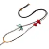 Colgante popular DIY unisex, cuerda fina de nudo Ruyi, correa para el cuello con colgante de jade, cordón de collar con colgante tejido a mano, producto semiacabado