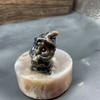 Hombre de Navidad de cristal 3cm piedra natural Papá Noel piedra semipreciosa talla regalo pequeño exquisito