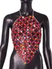 YYF2026 Ropa de mujer transfronteriza, top halter sexy con abertura y pedrería cosido a mano estilo show YY21