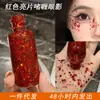 Sombra de Ojos Líquida Roja con Lentejuelas Vnkt Maquillaje de Escenario Gel con Brillantina Super Brillante Maquillaje de Ojos de Cristal Maquillaje de Espectáculo