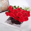 Rosa de simulación, una sola tela de seda, codo, rosa, ramo falso, decoración, rosa multicolor, decoración de boda, flor de simulación