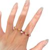 Anillo de corazón de melocotón retro cepillado con circonita candy sweetheart nuevo corindón rojo lujo ligero anillo de diamante de amor de alta gama para mujer