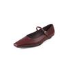 ¡Recomiendo la batata pequeña! Zapatos Mary Jane de Punta Cuadrada para Mujer 2025 Primavera Nuevos Zapatos Planos con Correa de Piel Genuina
