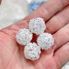 Bola de diamante incrustada con cuentas de cristal de pedrería, cuentas con agujero, cuentas espaciadoras, hechas a mano, material para colgante de pulsera de mano, accesorios de joyería DIY al por mayor