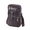Bolsa para teléfono móvil de cuero para cinturón, riñonera para colgar de la cintura para hombre, bolsa de cuero para padre de mediana edad, no colgada de la cintura del pantalón, vertical, al por mayor