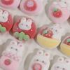 Parche de resina con forma de conejo, helado, fresa, melocotón, corazón, tocado, horquilla, accesorios de joyería DIY, con dibujos animados flocados