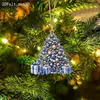 Nuevo Adorno Navideño de Muñeco de Nieve de Acrílico Adorno Plano 2D para Árbol de Navidad Adorno de Decoración Festiva
