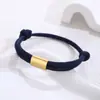 Europa y Estados Unidos transfronterizos nuevo cordón de cuerda para paraguas tejido a mano pulsera de acero inoxidable joyería para hombres y mujeres cuerda de mano venta al por mayor soporte para grabado
